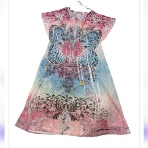 Y2k Elegant Multicolor Butterfly Print Dress